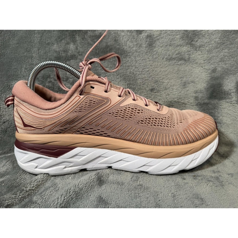 Hoka One One Bondi 7 Shoes Womens Size 9.5 Pink Running Sneakers 1110519 - Picture 7 of 14